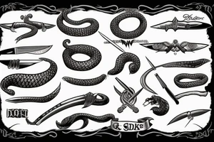 Snake and knife tattoo idea