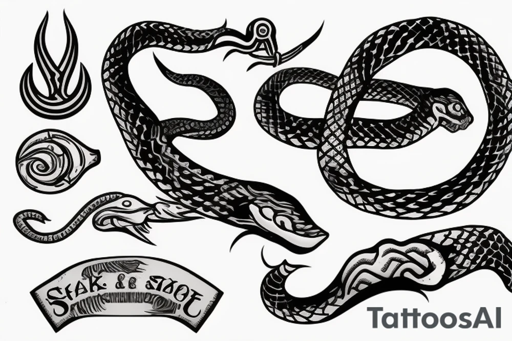 Snake and knife tattoo idea