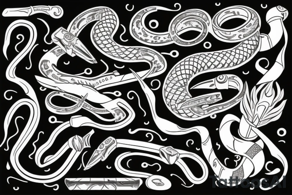 Snake and knife tattoo idea