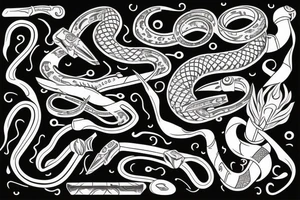 Snake and knife tattoo idea