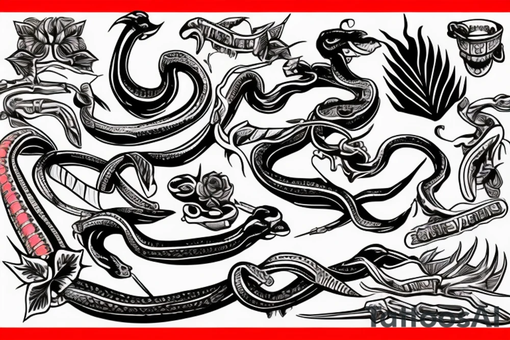 Snake and knife tattoo idea