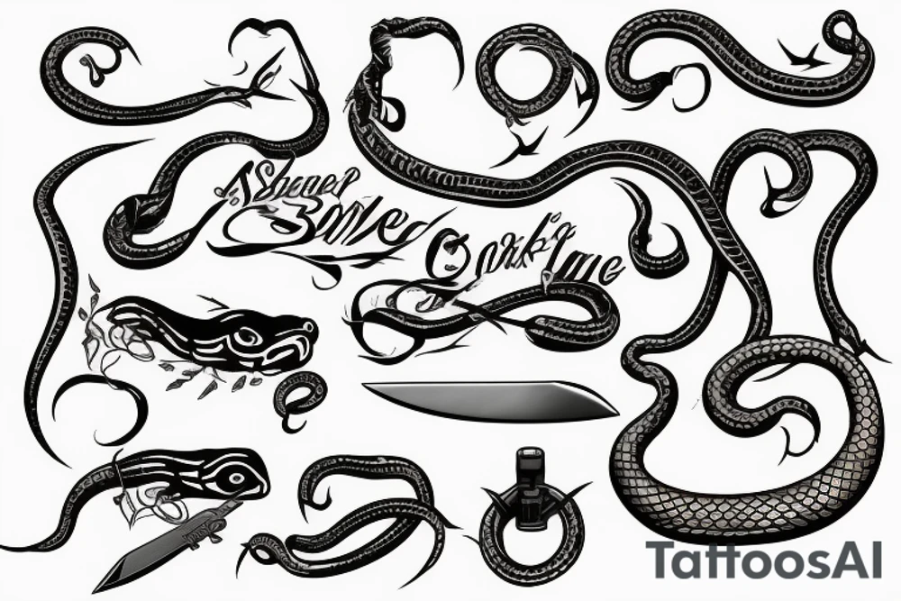 Snake and knife tattoo idea