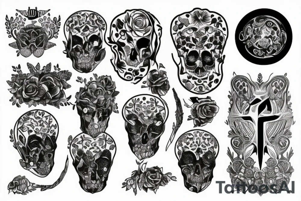 Tete de mort tattoo idea