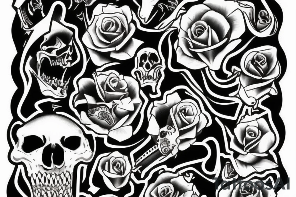 Tete de mort tattoo idea