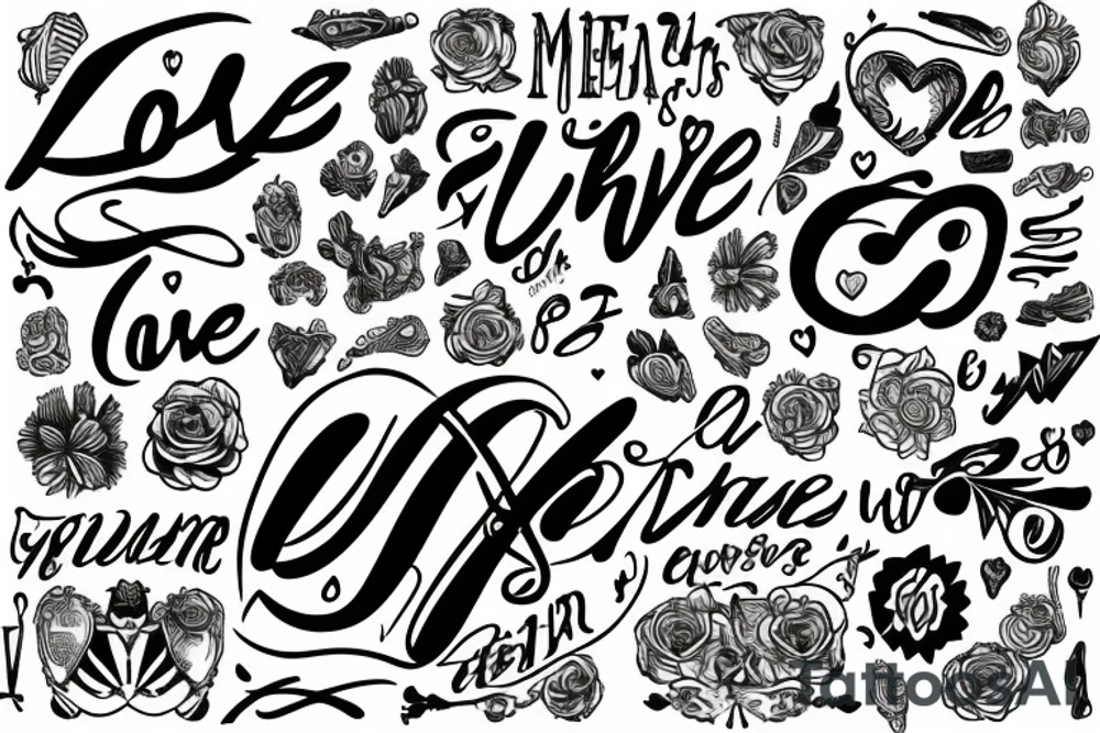 love en majuscules tattoo idea