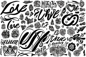 love en majuscules tattoo idea