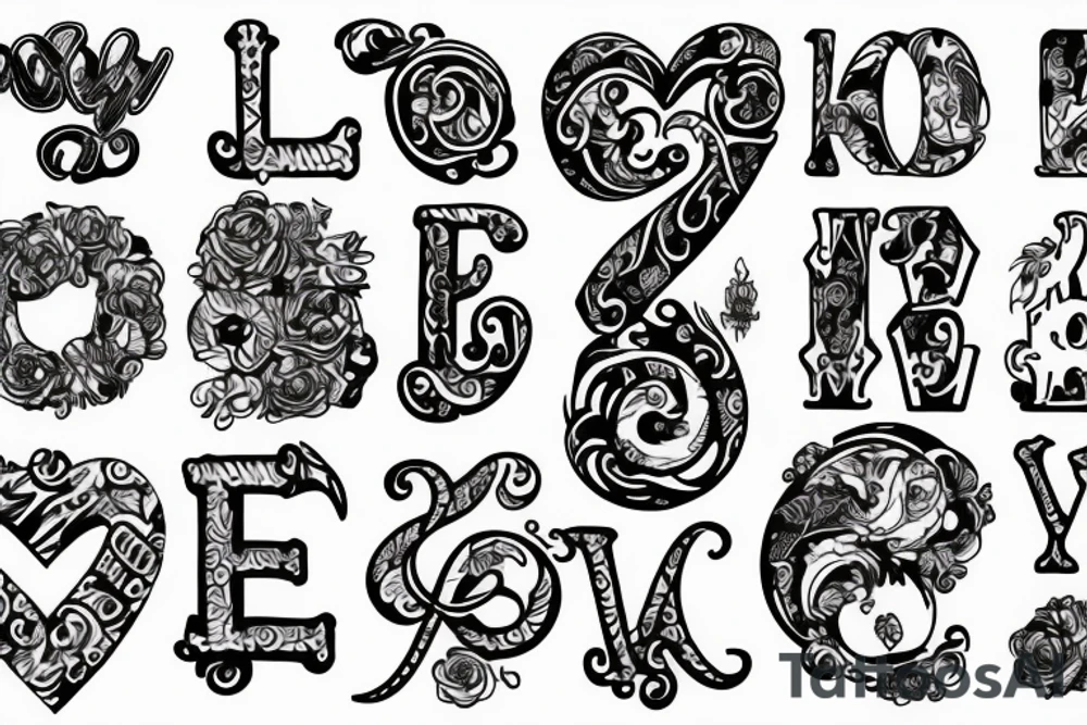love en majuscules tattoo idea