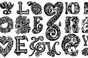 love en majuscules tattoo idea