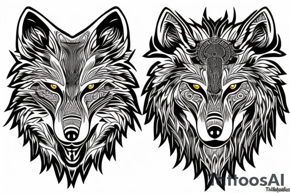 fenrir wolf tattoo idea