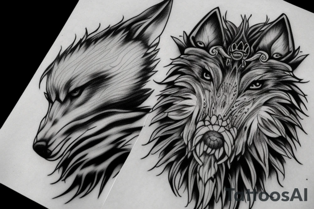 Il s'agirait du loup fenrir sur mon bras tattoo idea