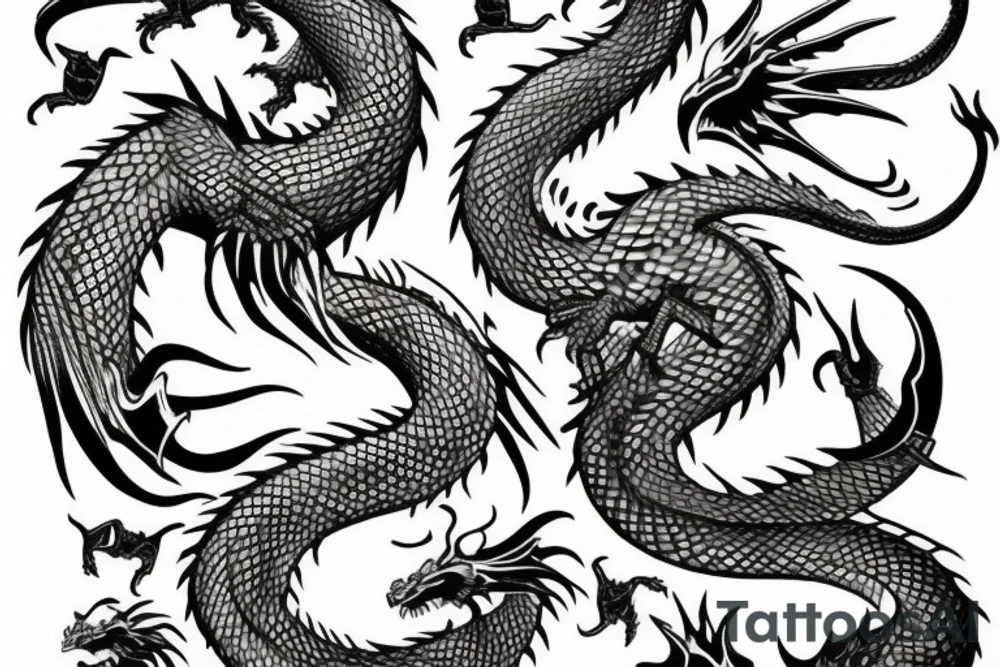 dragon nordique tattoo idea