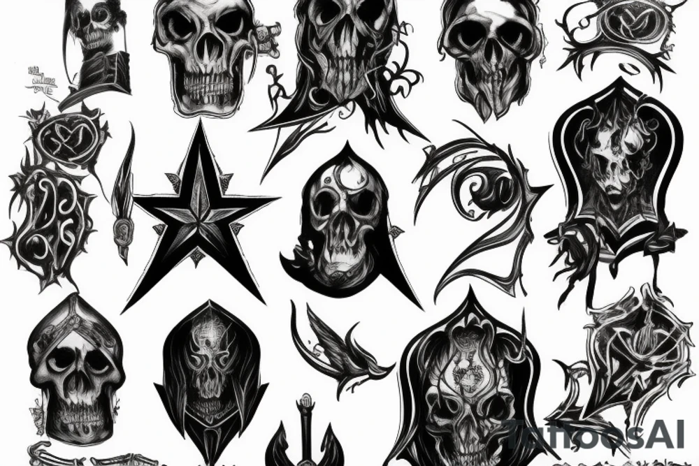 Тату наклейка для тела Metal Tattoo Stickers NVT-018