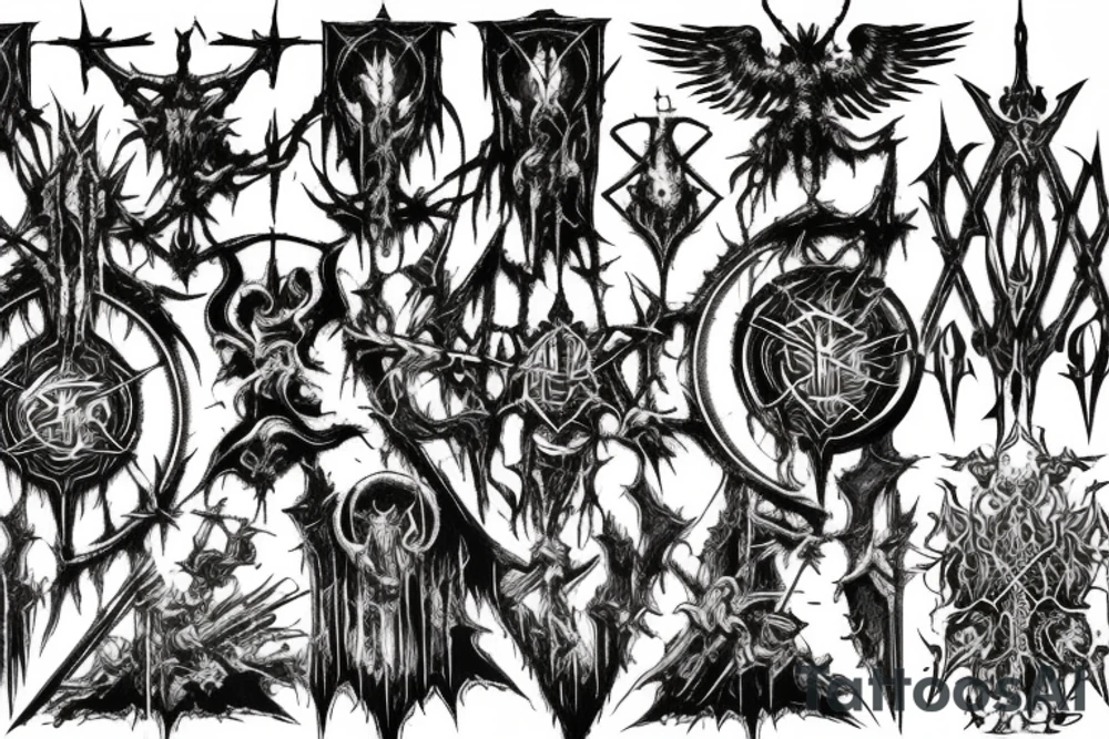 inquisition black metal bloodshed across the empyrean altar album cover tattoo idea