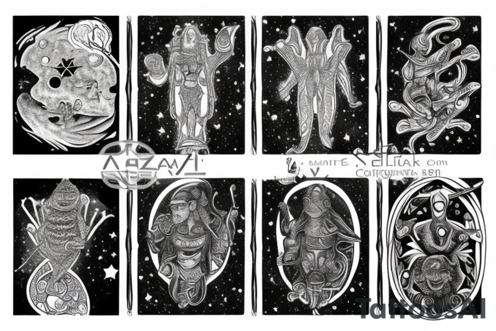 Cosmic wars between annunaki and lizard tattoo idea