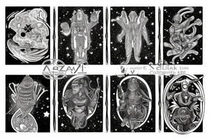 Cosmic wars between annunaki and lizard tattoo idea
