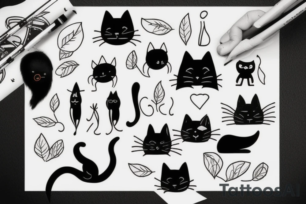 A black cat tattoo idea