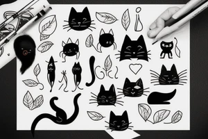 A black cat tattoo idea