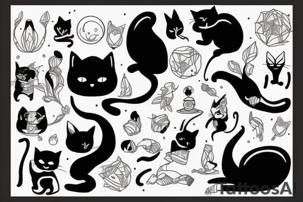 A black cat tattoo idea