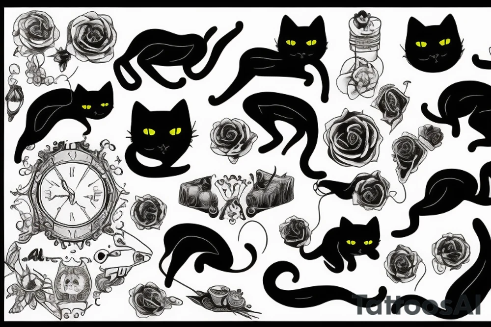 A black cat tattoo idea