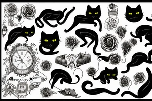 A black cat tattoo idea