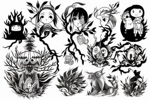 Forest spirit, Studio Ghibli tattoo idea