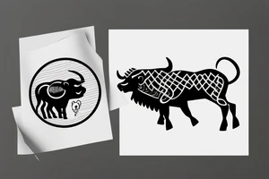 A bull running away from a lion in a loving way Taurus and Leo tattoo idea