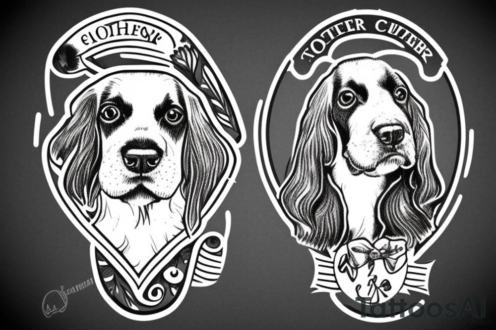 cocker spaniel and springer spaniel together tattoo idea