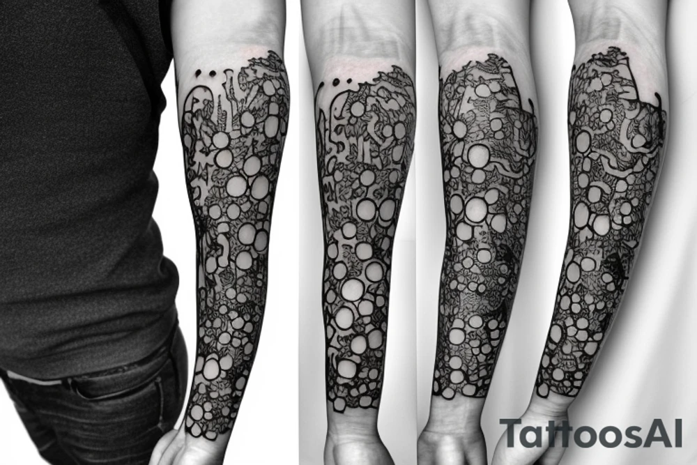 Circuit board to cherry blossoms arm tattoo tattoo idea