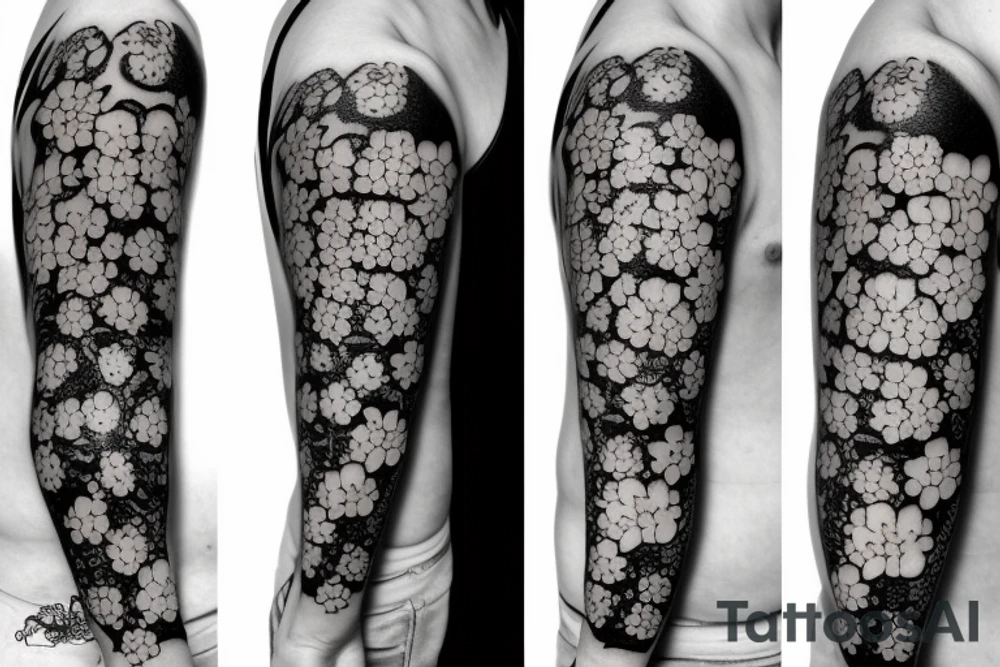 Circuit board to cherry blossoms arm tattoo tattoo idea