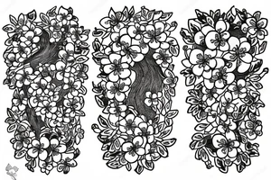 Circuit board to cherry blossoms arm tattoo tattoo idea