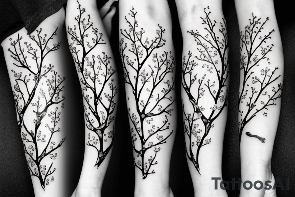 cherry blossoms on branch tattoo idea