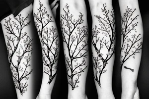 cherry blossoms on branch tattoo idea