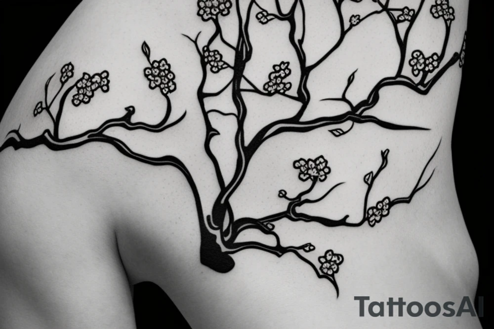 cherry blossoms on branch tattoo idea