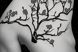 cherry blossoms on branch tattoo idea