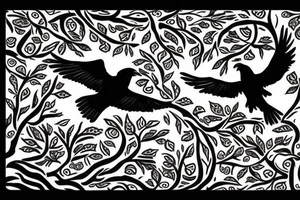 Tree of life ravens flying from tree tattoo idea