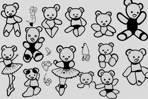 Ballet teddy bear tattoo idea