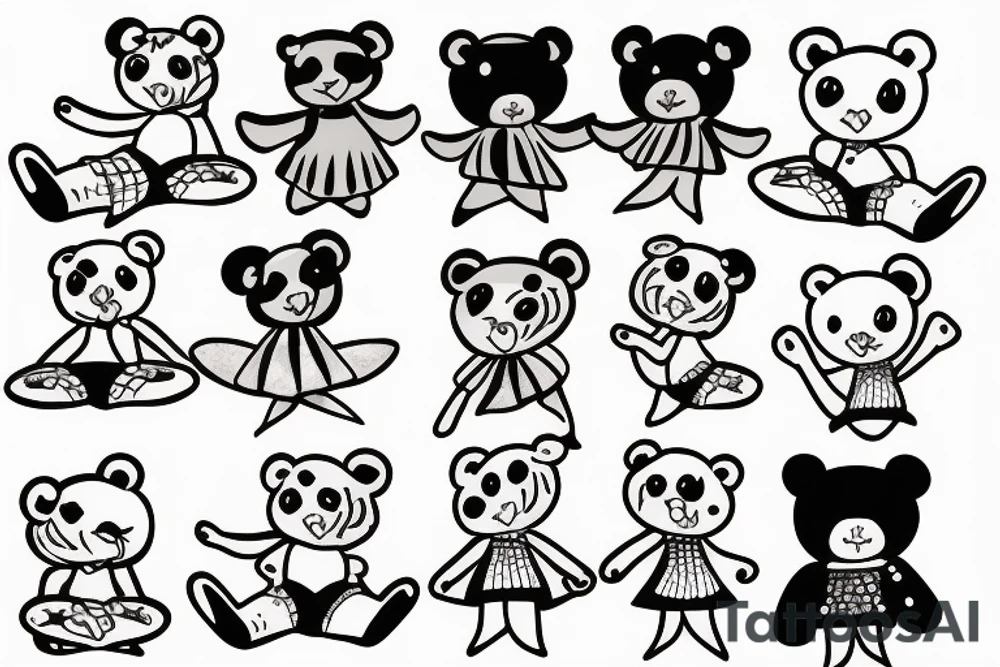 Ballet teddy bear tattoo idea