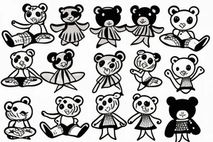 Ballet teddy bear tattoo idea