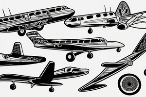 Cessna airplane and shuttlecock tattoo idea