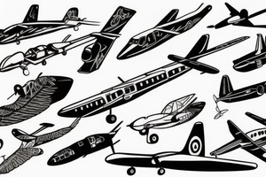 Cessna airplane and shuttlecock tattoo idea