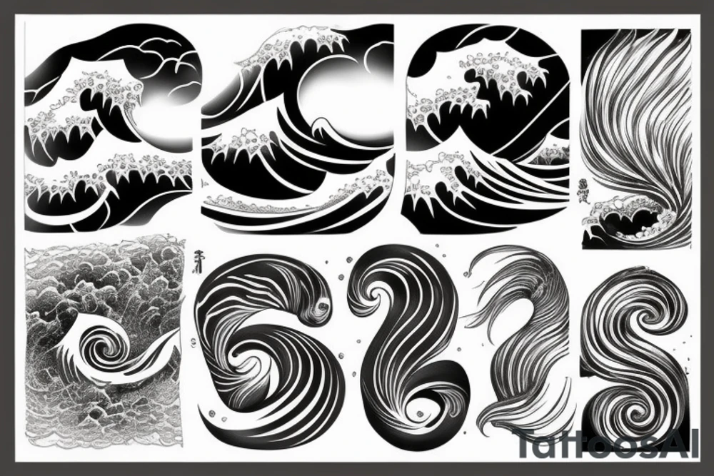 japanese wave tattoo idea