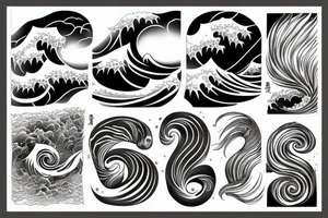 japanese wave tattoo idea