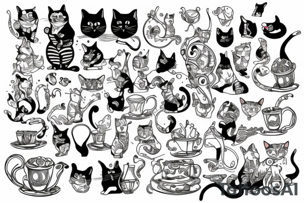 Alice and wonderland cat tattoo idea