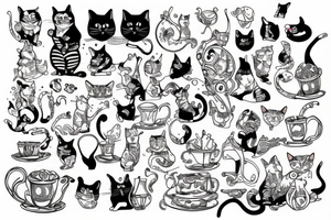 Alice and wonderland cat tattoo idea