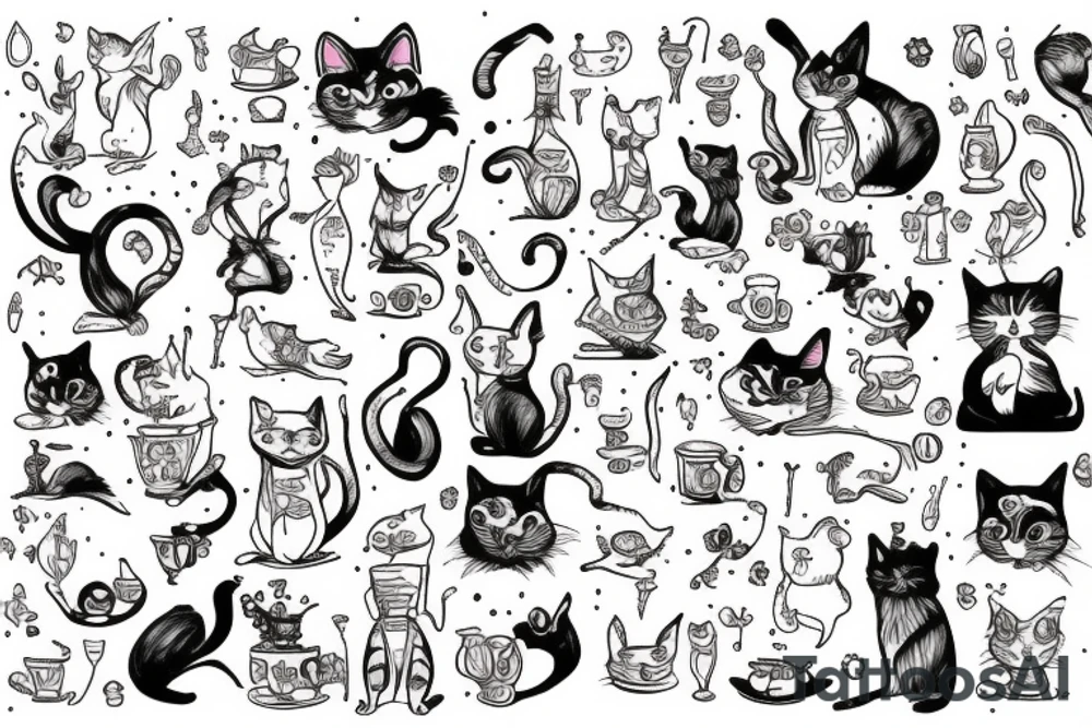 Alice and wonderland cat tattoo idea