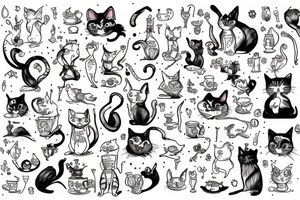 Alice and wonderland cat tattoo idea