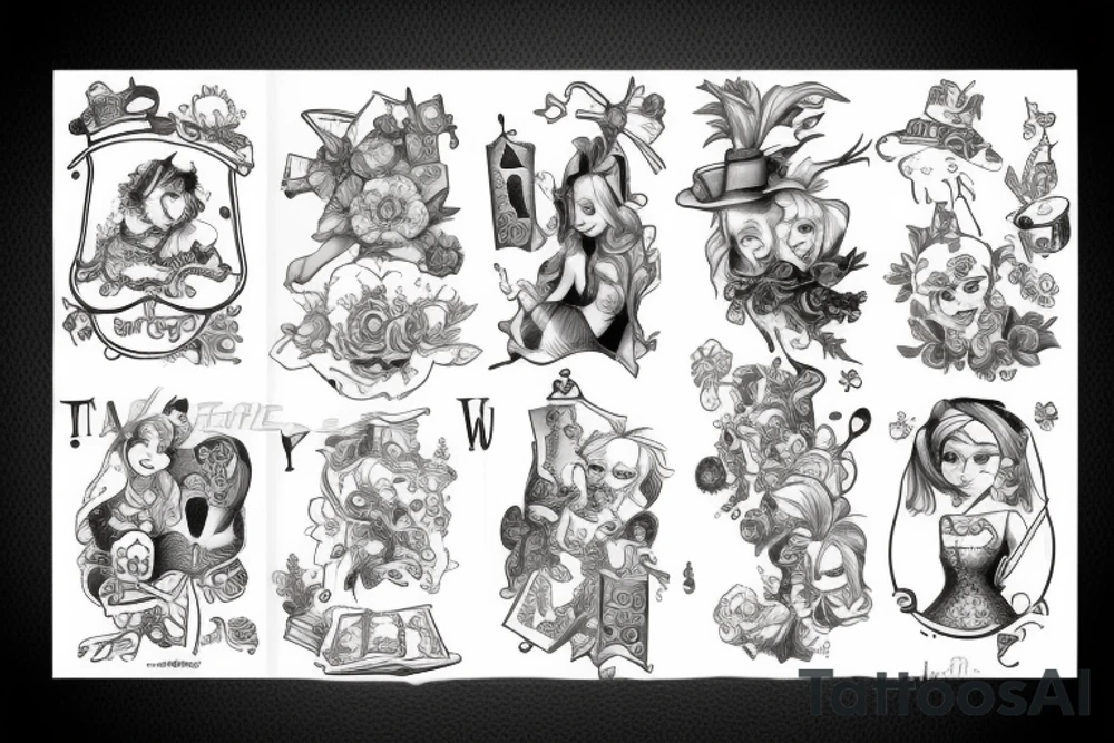 Alice in wonderland tattoo idea