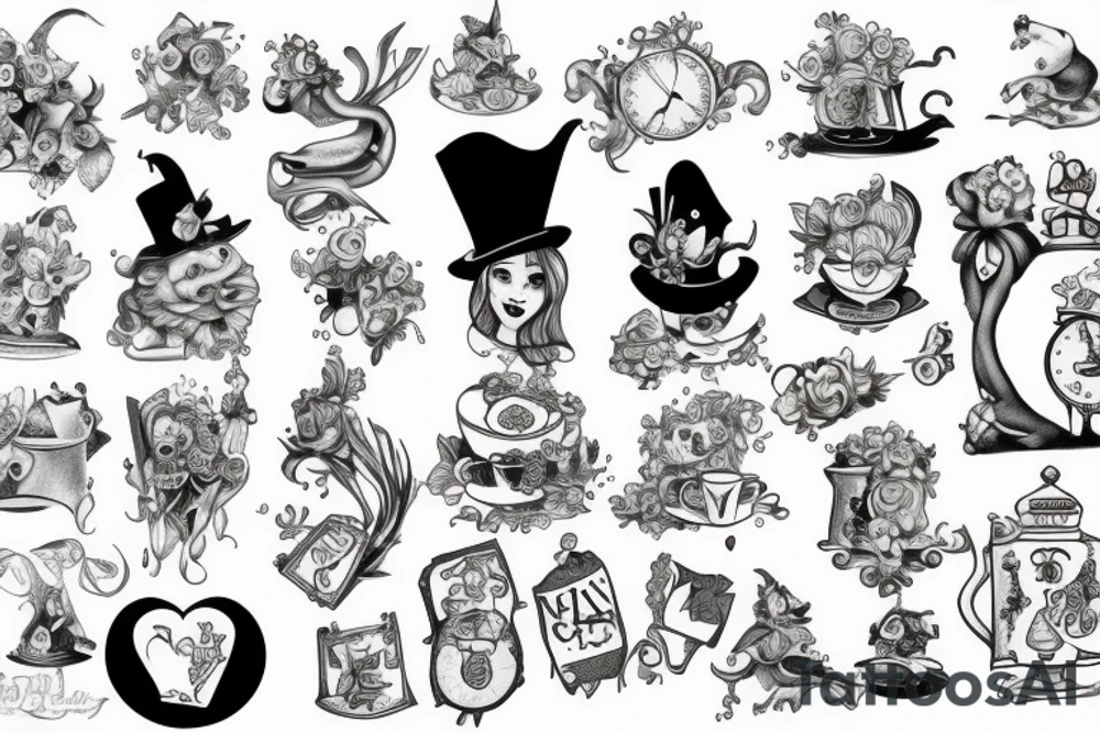 Alice in wonderland tattoo idea