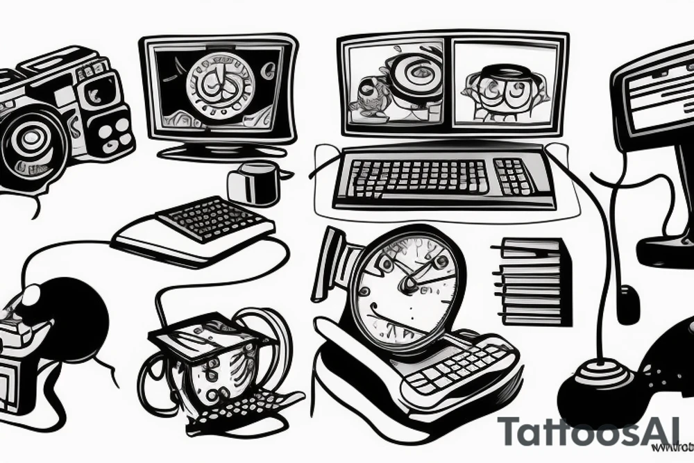 Computer melting tattoo idea