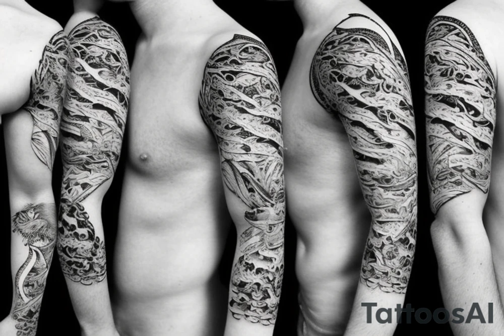 An open sea by the harbor tattoo idea